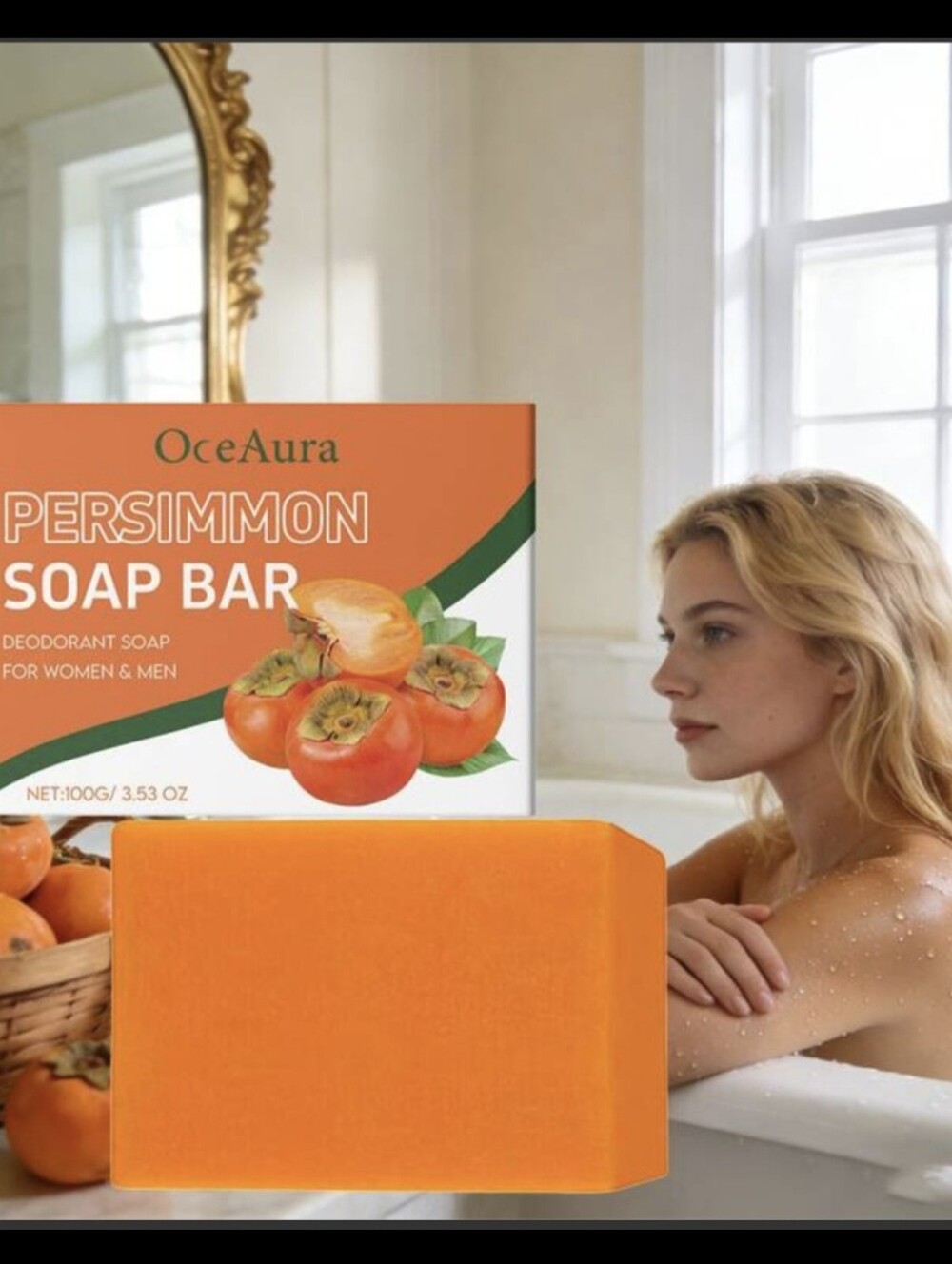 Aura Persimmon Hand Soap Bar - Bright Orange